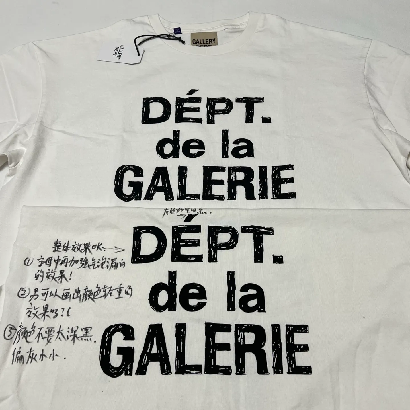 Authentic level printing restoration GALLERY DEPT. MOODY TEE/WHITE New in stock Graffiti French/design draft printed TEE White S-XL Original consistent OE yarn Tube weaving seamless fabric Genuine consistent accessories